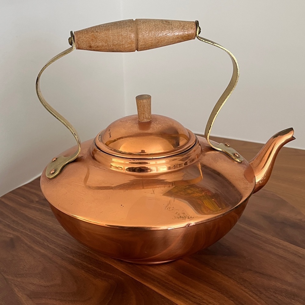 COPRAL Vintage Copper Tea Pot Kettle Made Portugal Shabby Chic Cabincore Decor